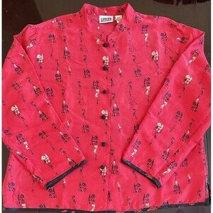 Chico’s Design Button Up Asian Inspired Jacket Size 3 XL (14/16)